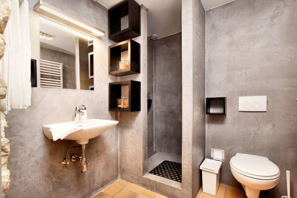 Foto van Groepsvilla met zwembad en sauna - Vakantiehuis in Sainte-Cécile - BathRoom